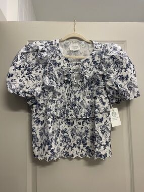 NWT Hyacinth House Floral Puff Sleeve Top
